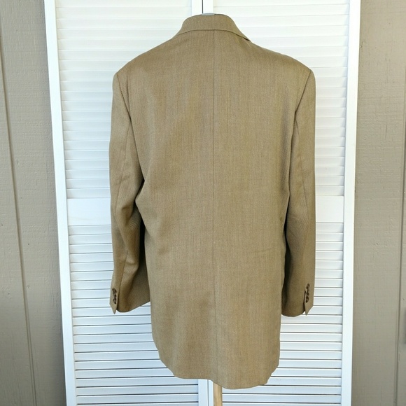 LAST CHANCE Ralph Lauren wool blazer sport coat tan mens 44T - Picture 3 of 7